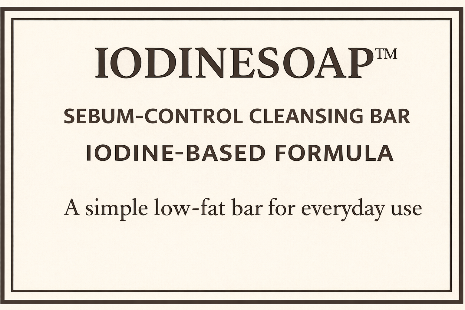 Iodine Antimicrobial Soap — Hospital-Grade, Cosmetic Formula — TWO BARS